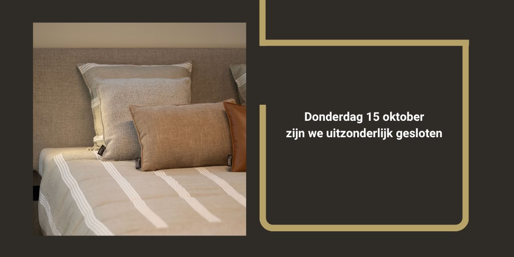 Donderdag 15 oktober zijn we uitzonderlijk gesloten