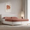 Revor Stockbox Pocket 25 boxspring met staand hoofdbord Directo in Ivory 101